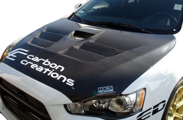 2008-2017 Mitsubishi Lancer Dritech GT Concept Style Hood - Carbon