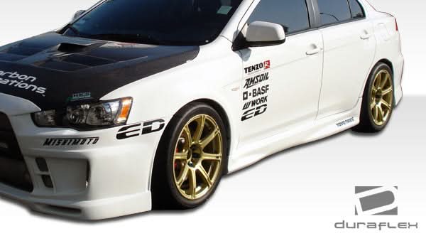 2008-2015 Mitsubishi Lancer Evolution 10 GT Concept Style Side Skirts - FRP