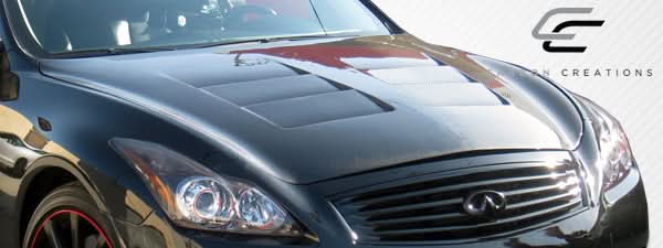 2008-2015 Infiniti G Coupe G37 Q60 GT Concept Style Hood - Carbon Fiber