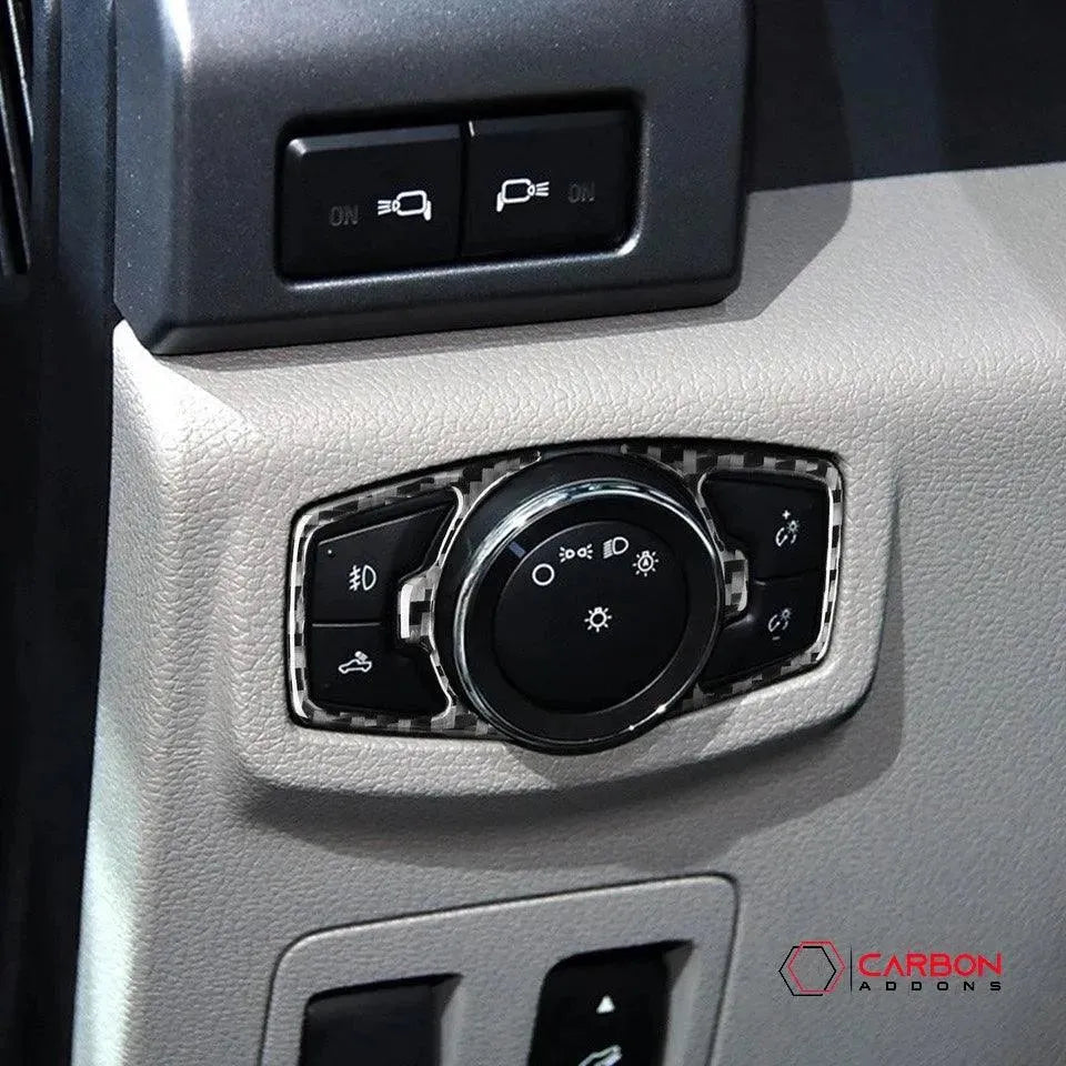 Mustang 2015-2023 Real Carbon Fiber Headlight Switch Trim Overlay