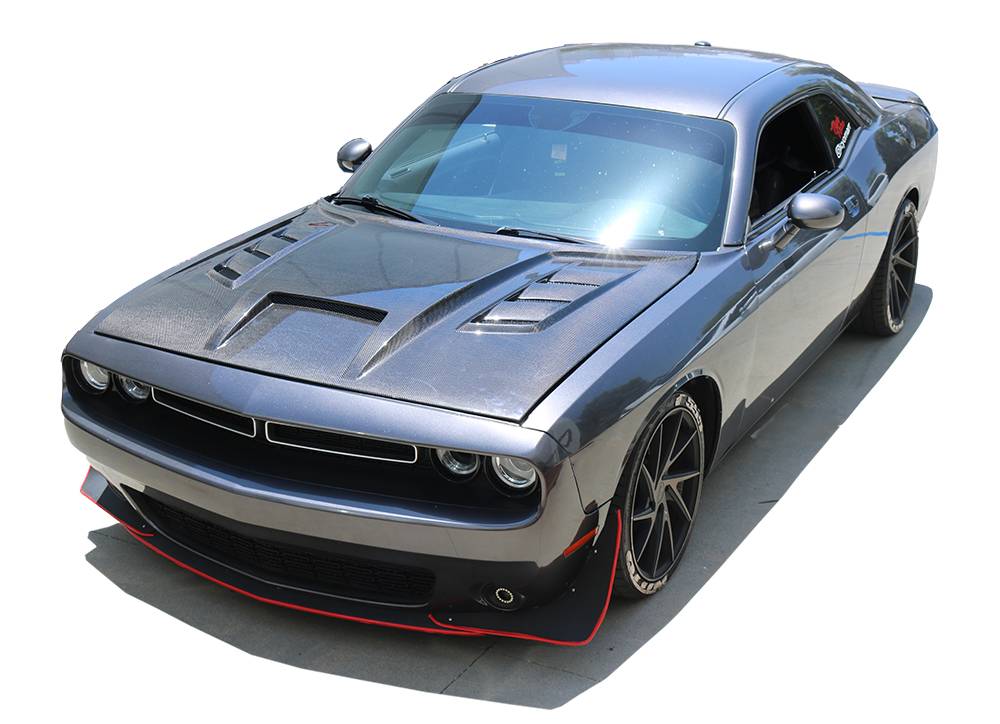 2008-2022 Dodge Challenger 2 doors TERMINATOR Style Carbon Fiber Black Hood