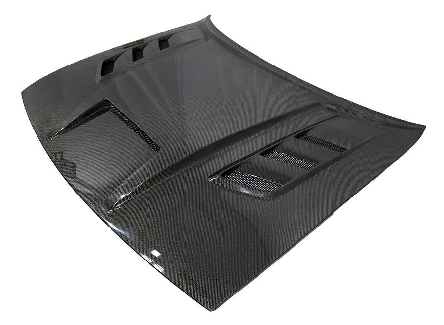 2008-2022 Dodge Challenger 2 doors TERMINATOR Style Double Sided Carbon Fiber Carbon Fiber Black Hood