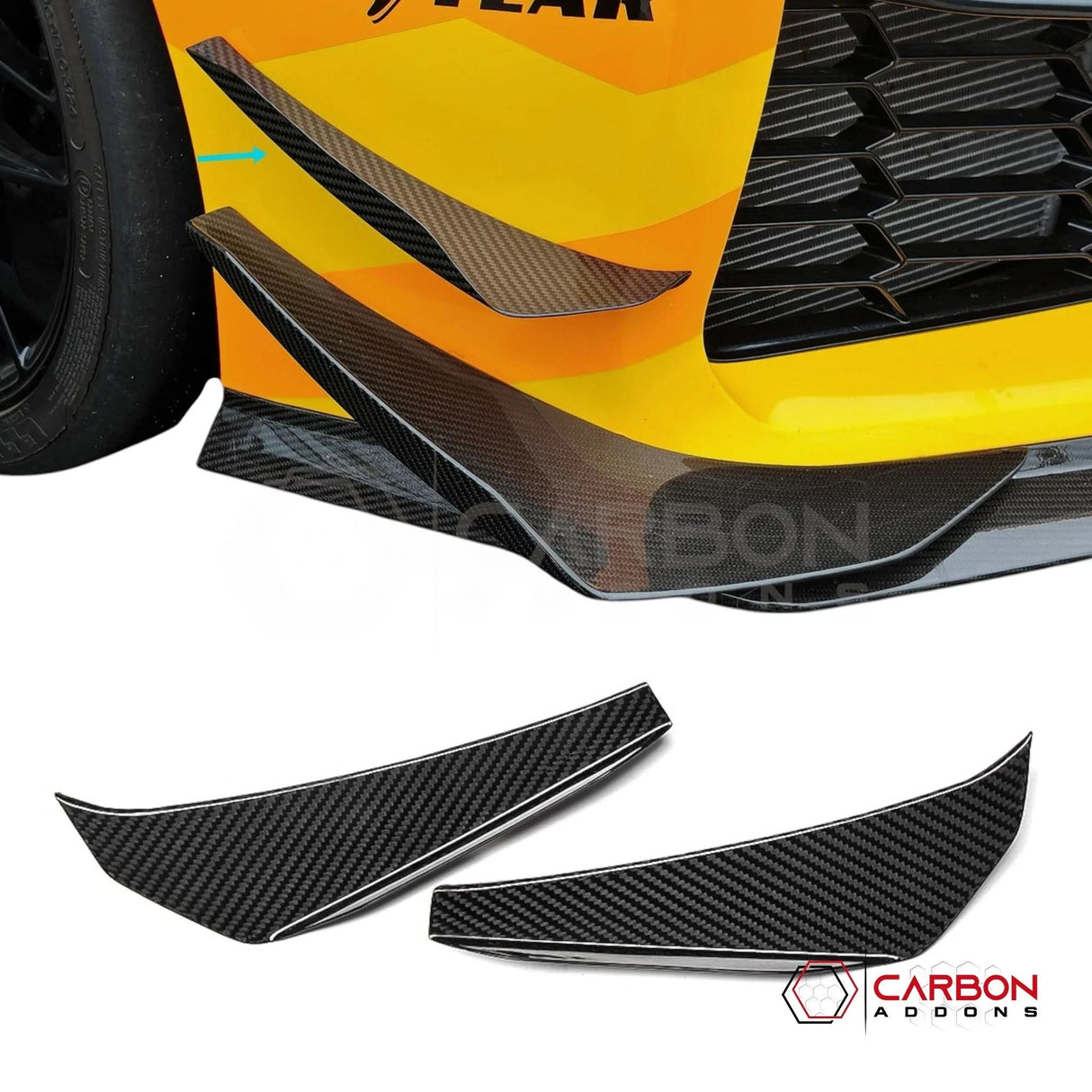 C8 Z06/ERay Corvette Carbon Fiber Upper Canards