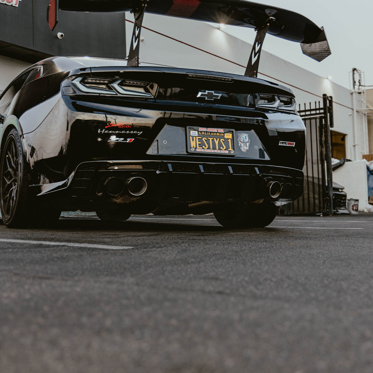 2017-2025 Chevy Camaro ZL1 / ZL1 1LE EVO Diffuser W/ Smokey Reflectors Gloss Black