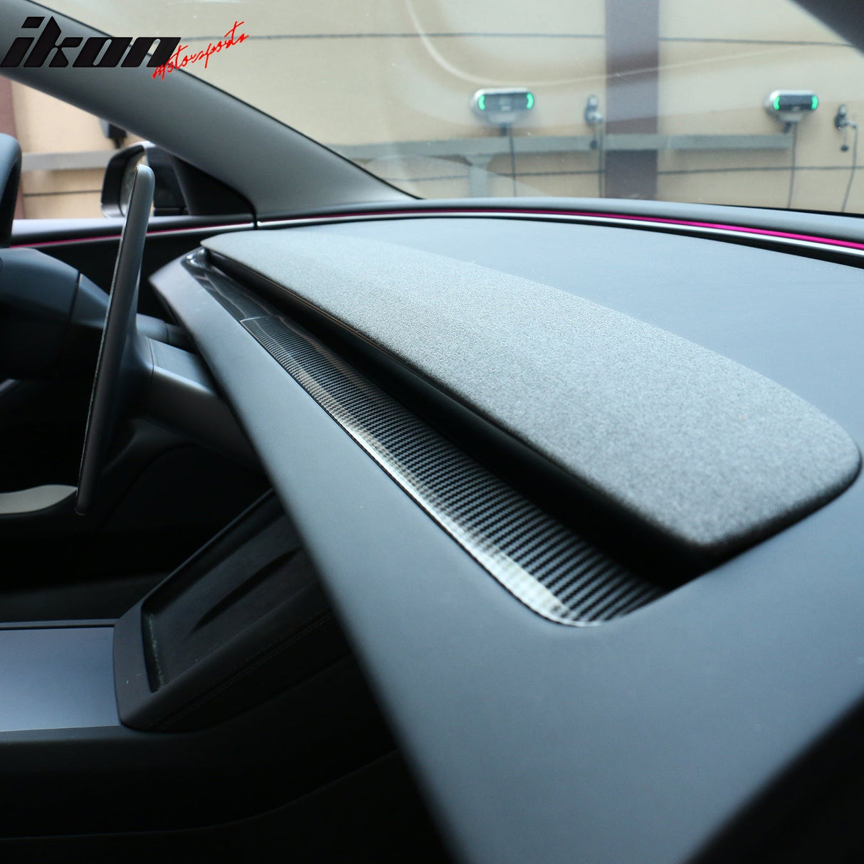 2024-2025 Tesla Model 3 Carbon Fiber Print Dashboard Wrap Cover ABS
