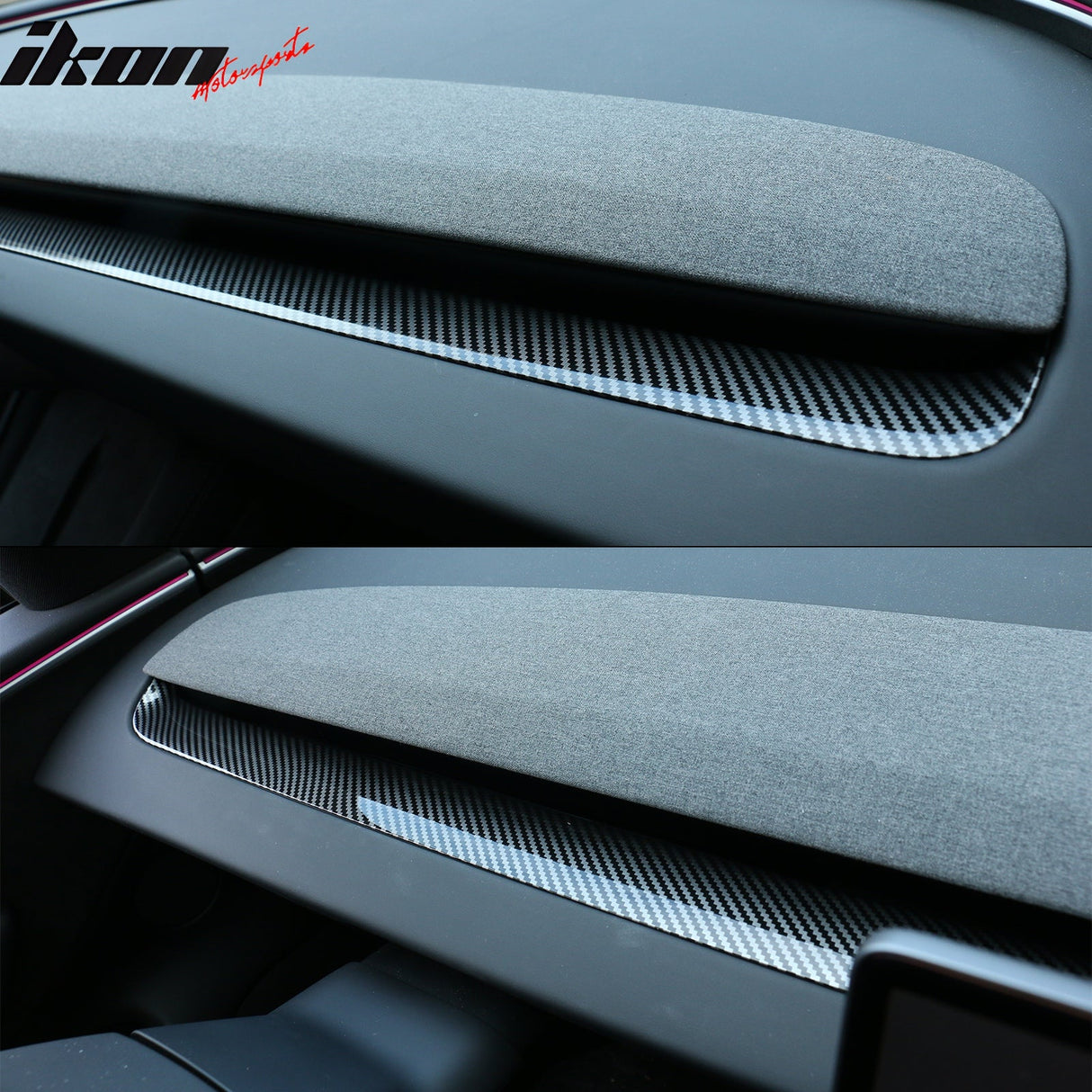 2024-2025 Tesla Model 3 Carbon Fiber Print Dashboard Wrap Cover ABS