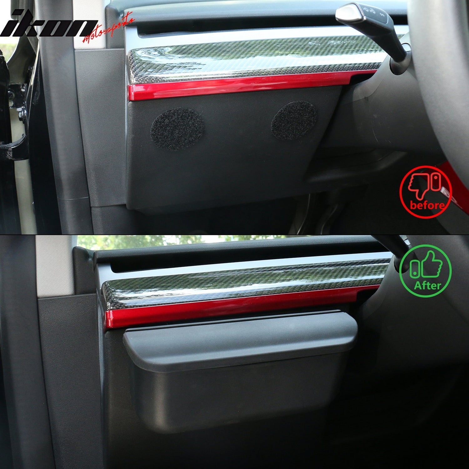 2017-2023 Tesla 3 & 20-23 Y Black Sunglasses Holder Storage Box TPE