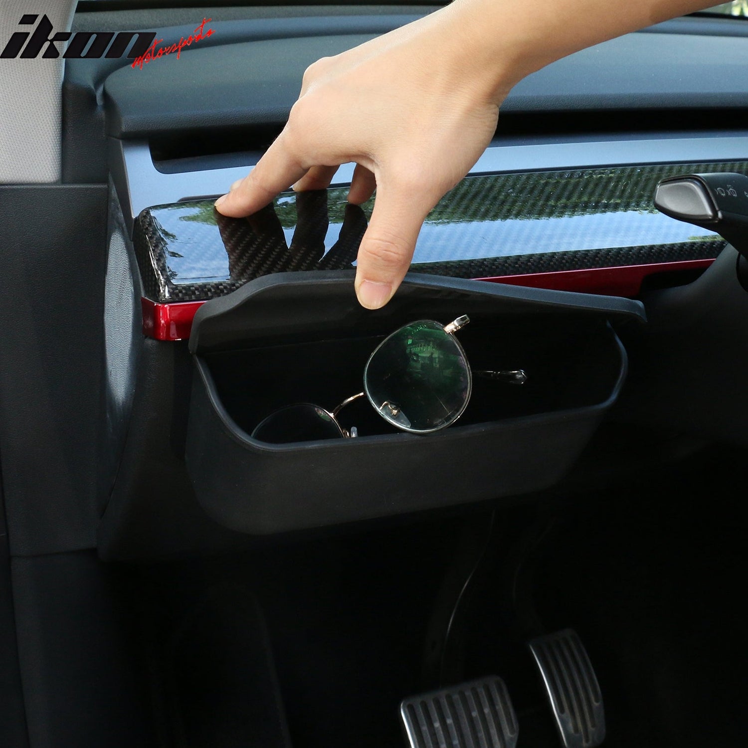 2017-2023 Tesla 3 & 20-23 Y Black Sunglasses Holder Storage Box TPE