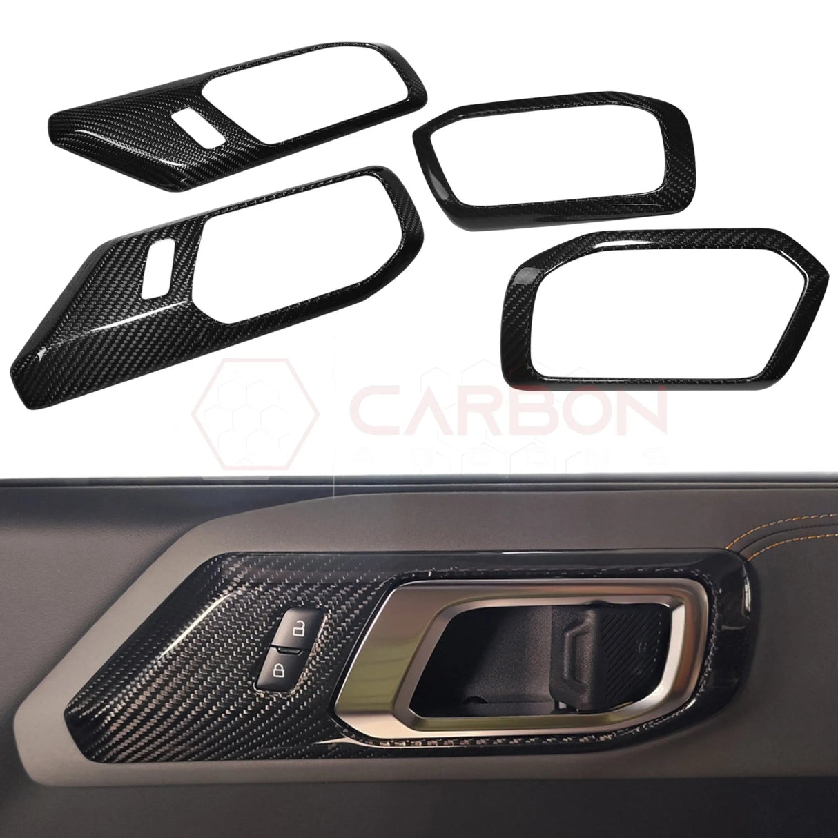 2021+ Bronco Real Carbon Fiber Interior Door Handle Trim Covers