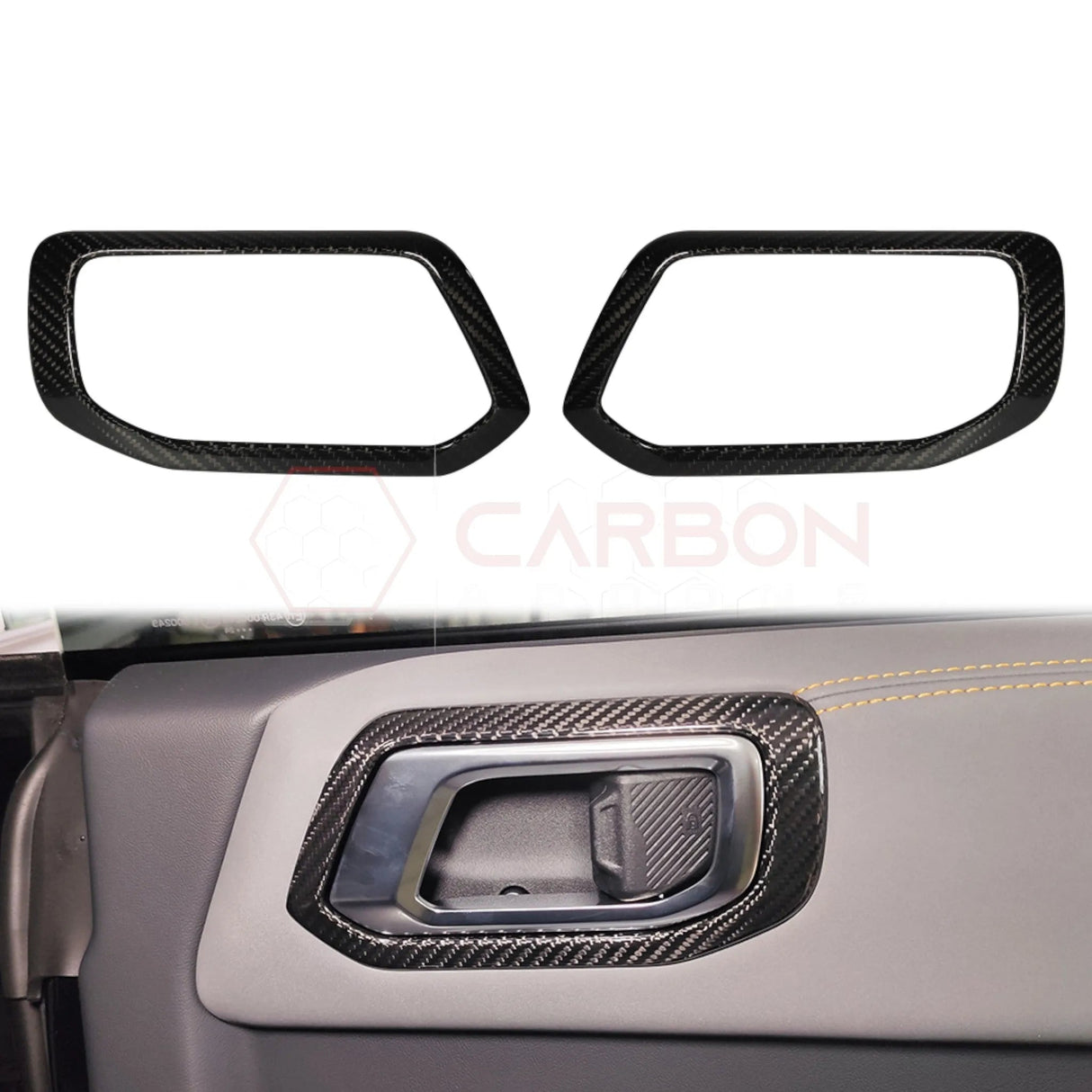 2021+ Bronco Real Carbon Fiber Interior Door Handle Trim Covers