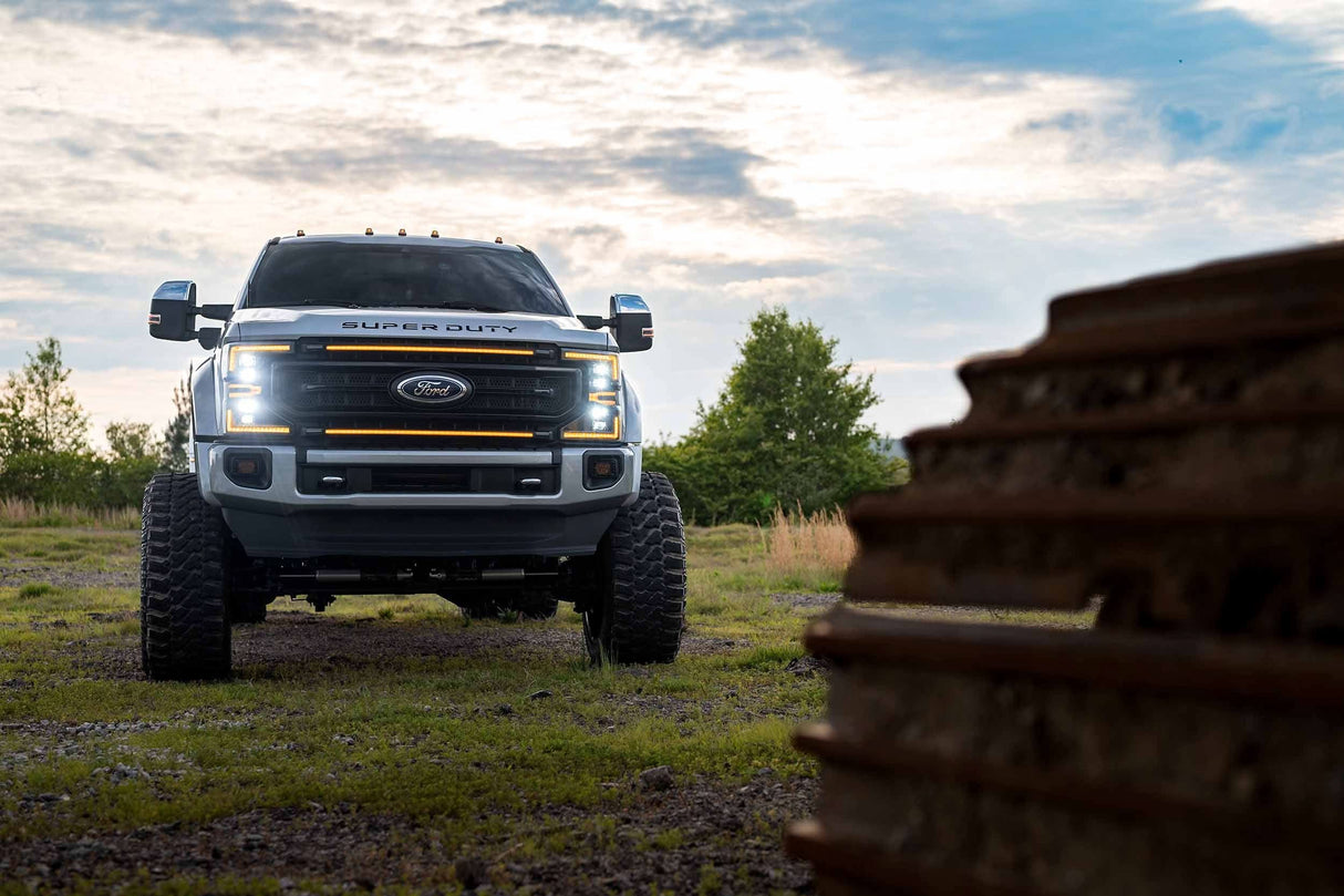 XBG LED Grille: Ford Super Duty (20-22 / Black / Amber DRL)