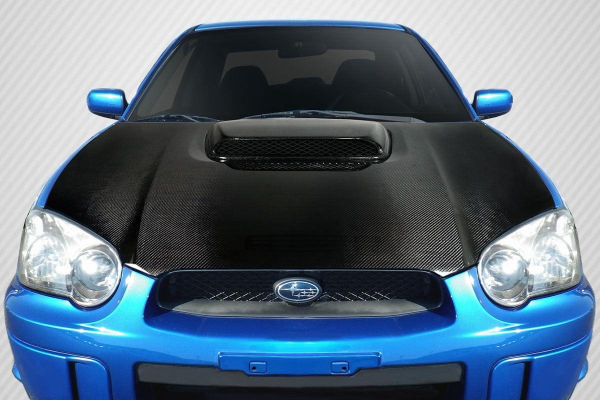 2004-2005 Subaru Impreza WRX STI Look Hood - Carbon Fiber