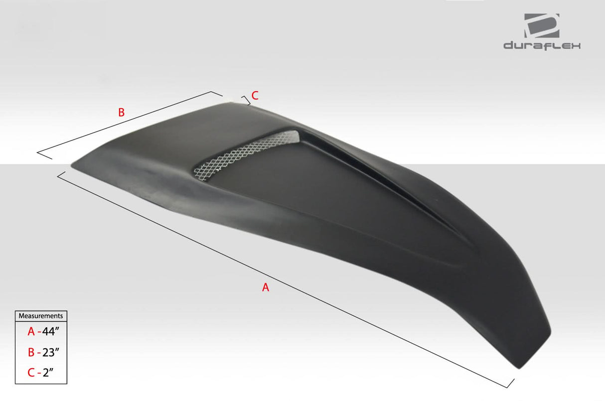 Universal Super Sport Style Hood Scoop - 1 Piece - FRP