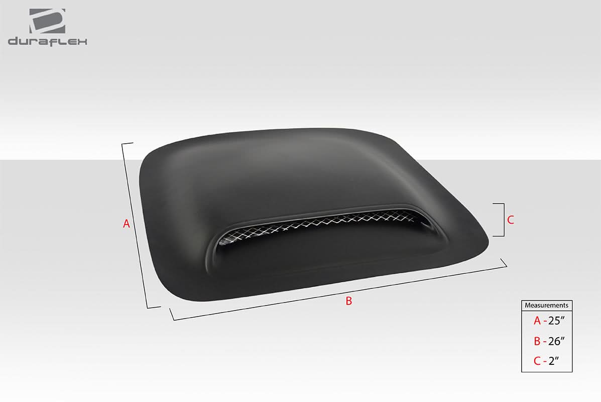 Universal Type 2 Style Hood/Roof Scoop - 1 Piece - FRP