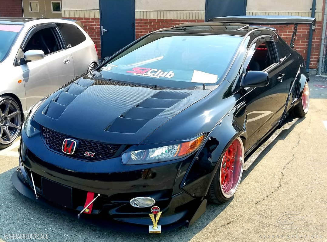 2006-2011 Honda Civic 2DR Carbon Creations Circuit Hood - 1 Piece