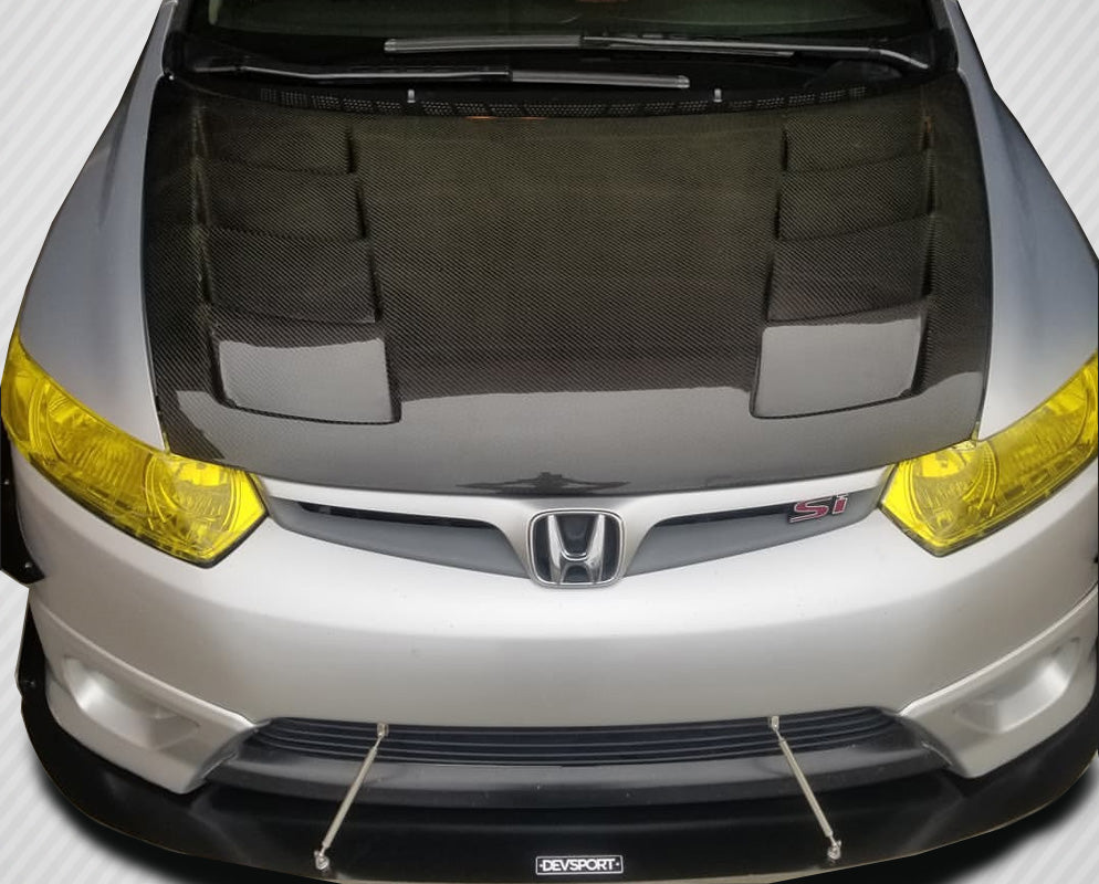 2006-2011 Honda Civic 2DR Circuit Style Hood - Carbon Fiber