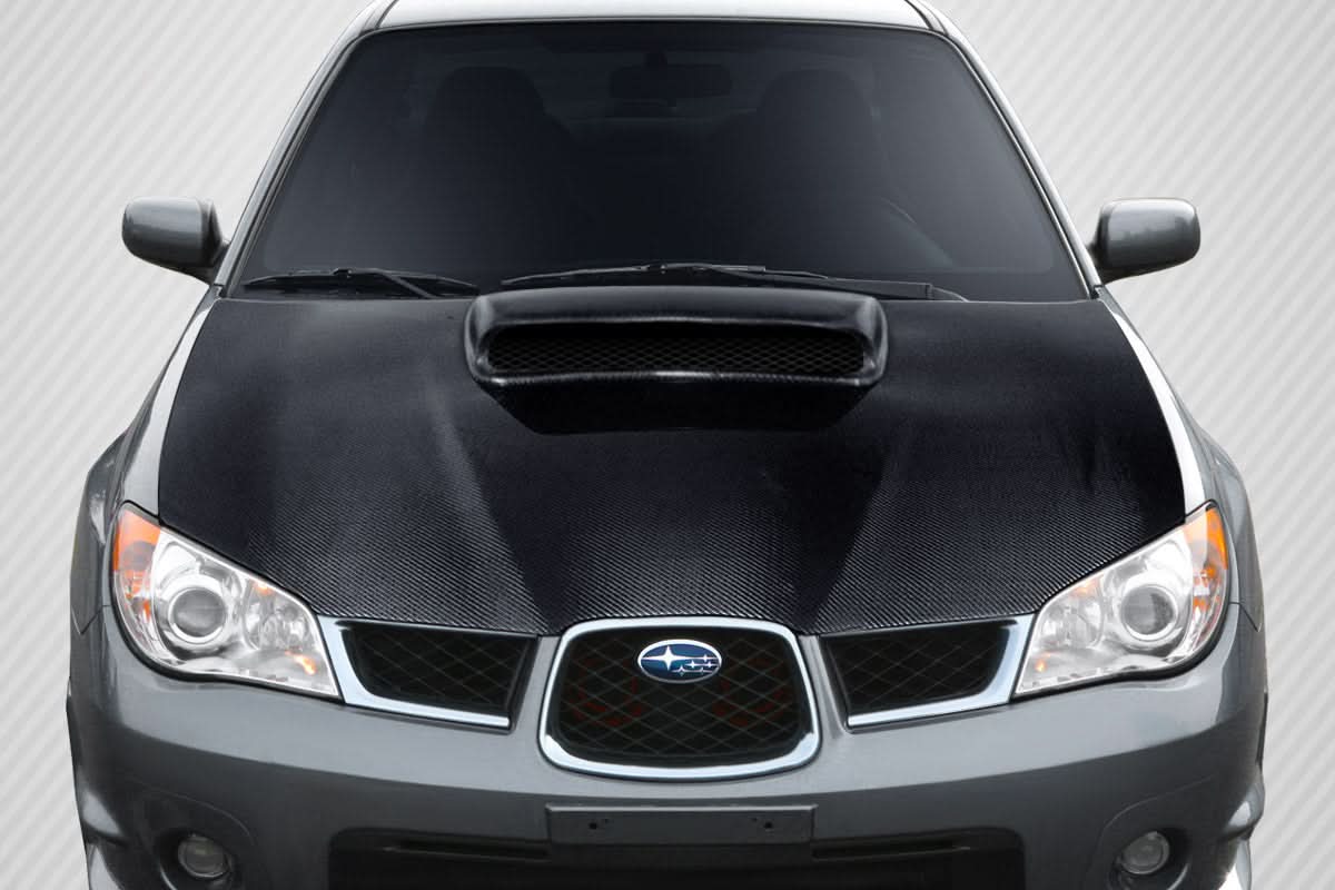 2006-2007 Subaru Impreza WRX STI Look Hood - Carbon Fiber