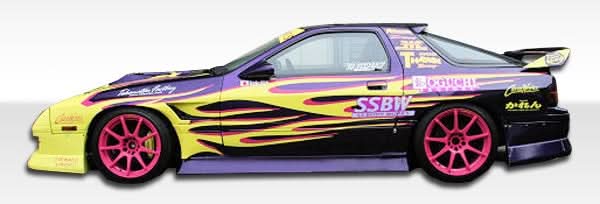 1986-1991 Mazda RX-7 B-Sport Style Side Skirts - 2 Piece - FRP