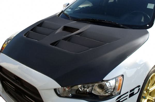 2008-2017 Mitsubishi Lancer GT Concept Style Hood - 1 Piece - FRP