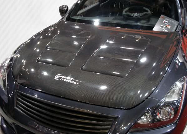 2008-2015 Infiniti G Coupe G37 Q60 GT Concept Style Hood - Carbon Fiber