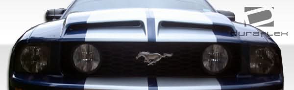 2005-2009 Ford Mustang GT500 Style Hood - 1 Piece - FRP