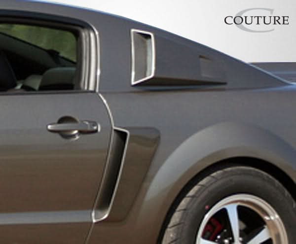 2005-2009 Ford Mustang CVX Style Window Scoop Louvers - Polyurethane