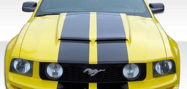 2005-2009 Ford Mustang GT-R Style Hood - 1 Piece - FRP