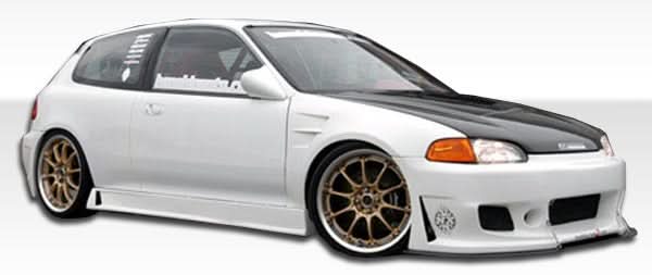 1992-1995 Honda Civic HB B-2 Style Side Skirts Rocker Panels - 2 Piece