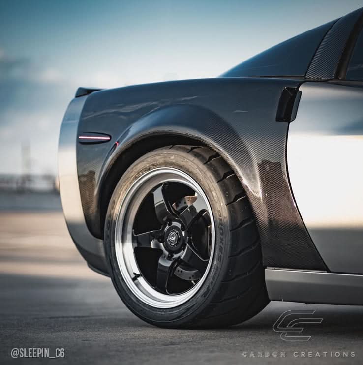 2005-2013 Chevrolet Corvette C6 ZR Edition Style Rear Fenders - Carbon Fiber