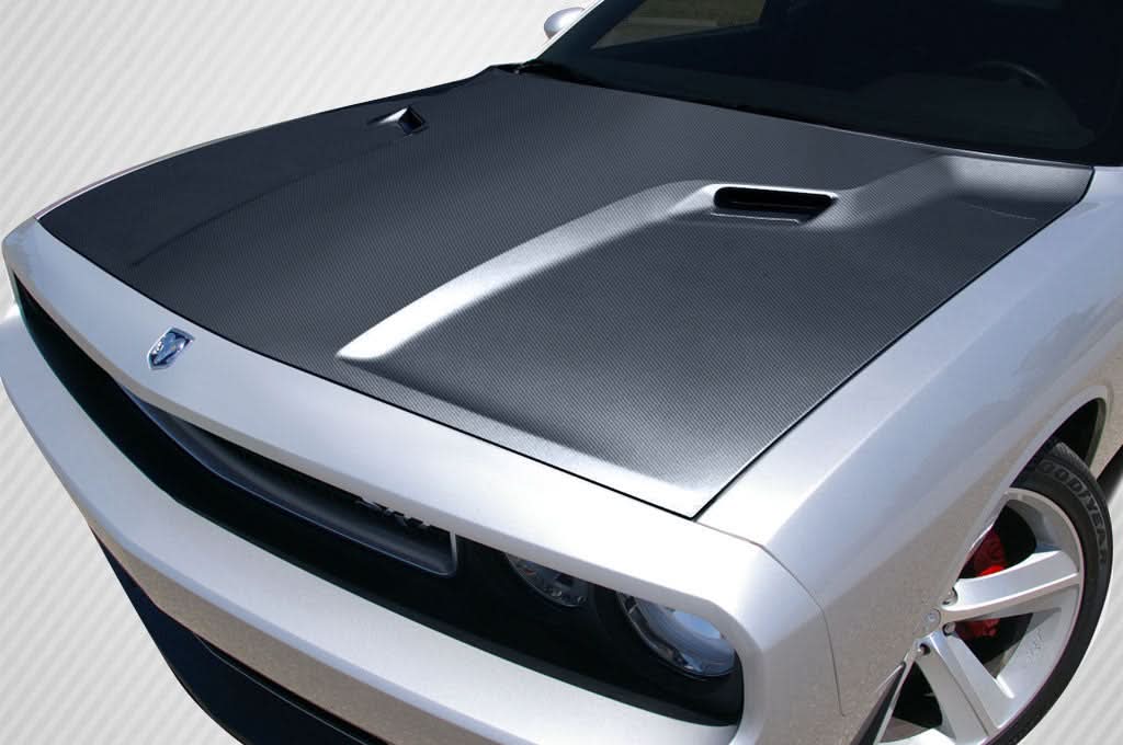 2008-2023 Dodge Challenger SRT Look Hood - Carbon Fiber