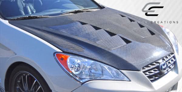 2010-2012 Hyundai Genesis Coupe Circuit Style Hood - Carbon Fiber