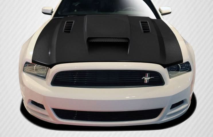 2013-2014 Ford Mustang CVX Style Hood - Carbon Fiber