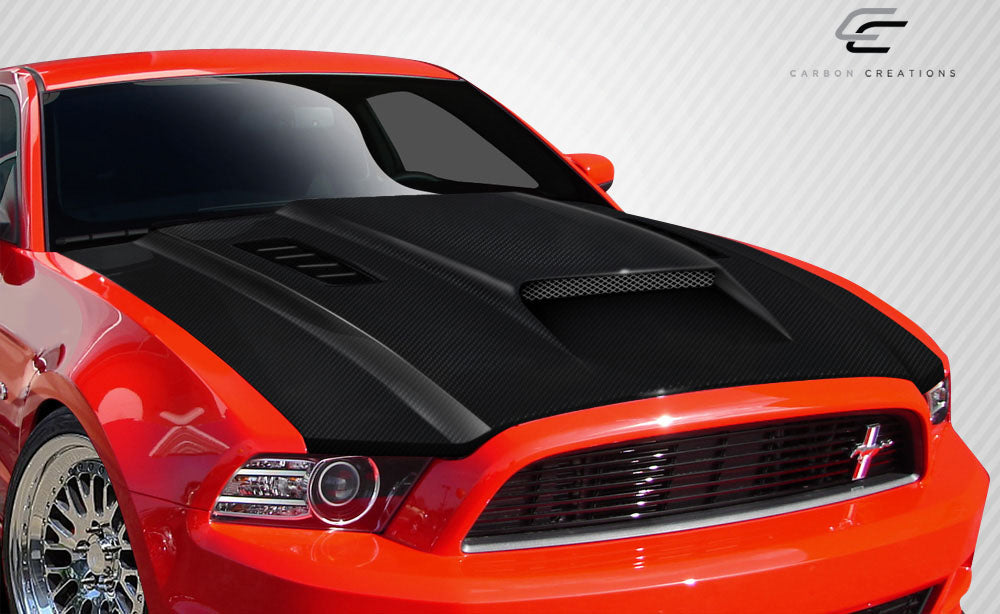 2013-2014 Ford Mustang CVX Style Hood - Carbon Fiber