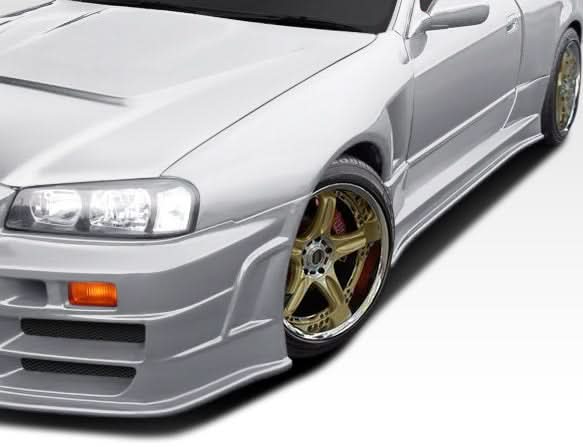 1989-1994 Nissan Skyline R324 Style Front Fenders - 2 Piece - FRP