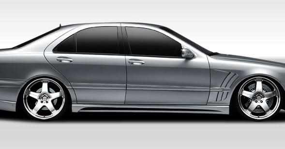 2000-2006 Mercedes S Class W-2 Style Side Skirts (Long Wheelbase) - FRP