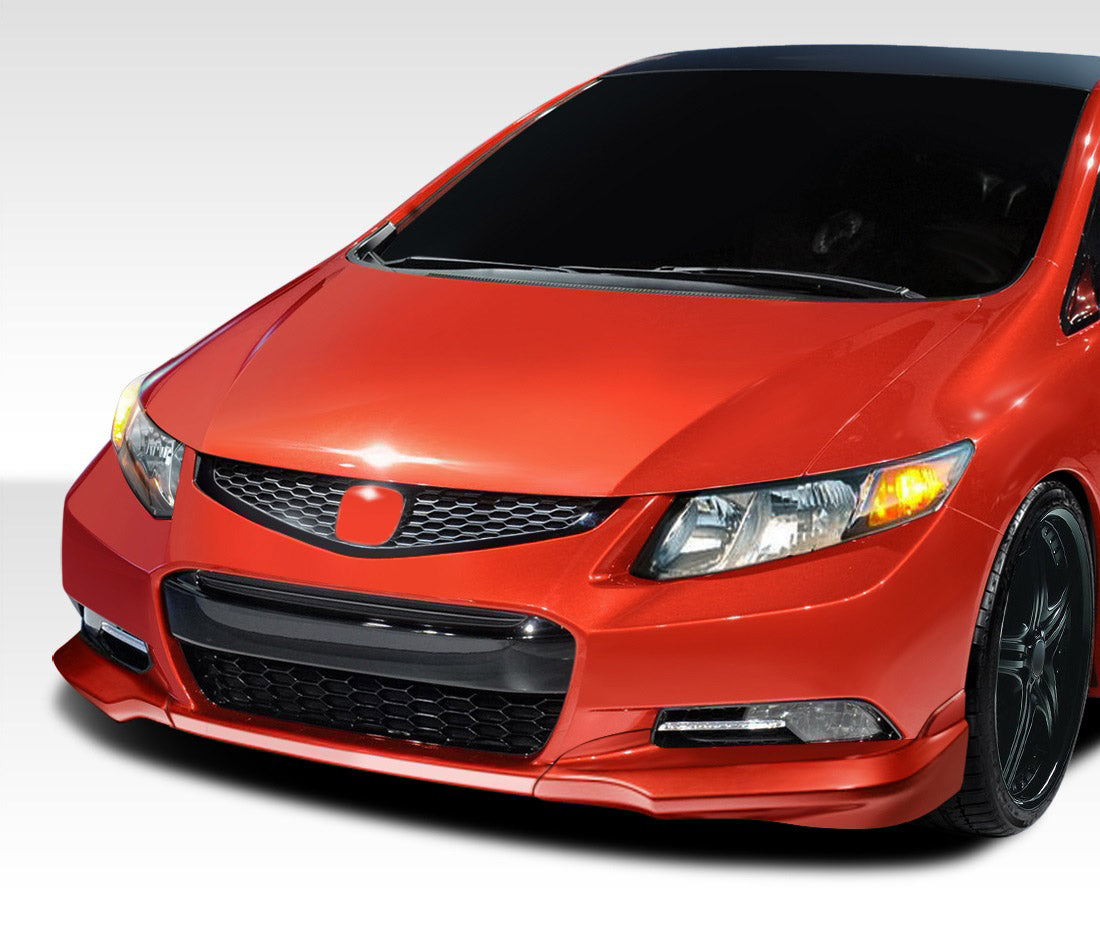 2012-2013 Honda Civic H-Sport Style Front Bumper Extensions - FRP