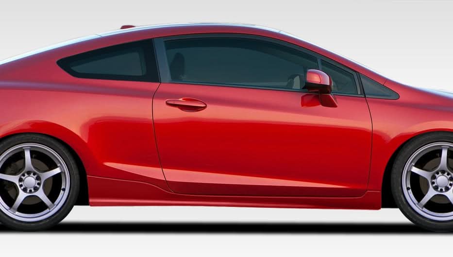 2012-2015 Honda Civic 2DR H-Sport Style Side Skirts - 2 Piece - FRP