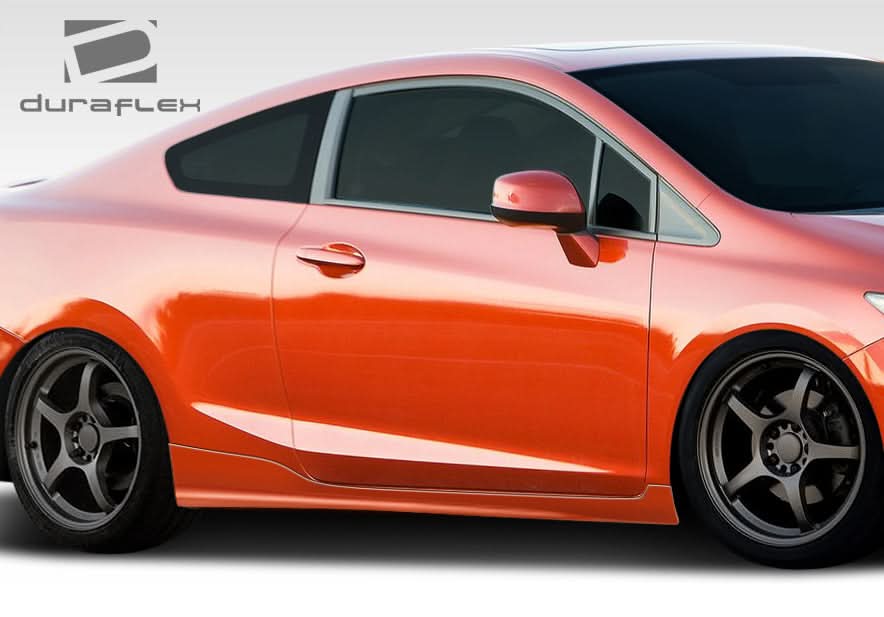 2012-2015 Honda Civic 2DR H-Sport Style Side Skirts - 2 Piece - FRP