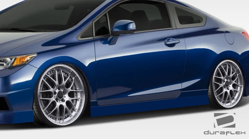 2012-2015 Honda Civic 2DR Bisimoto Edition Style Side Skirts - FRP