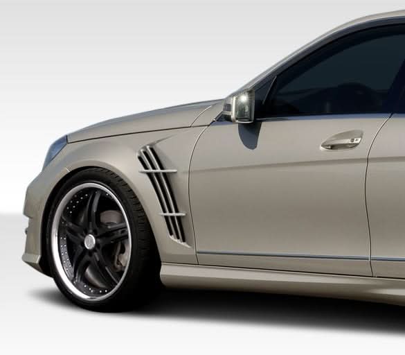 2008-2014 Mercedes C Class W204 W-1 Style Fenders 2 Piece - FRP