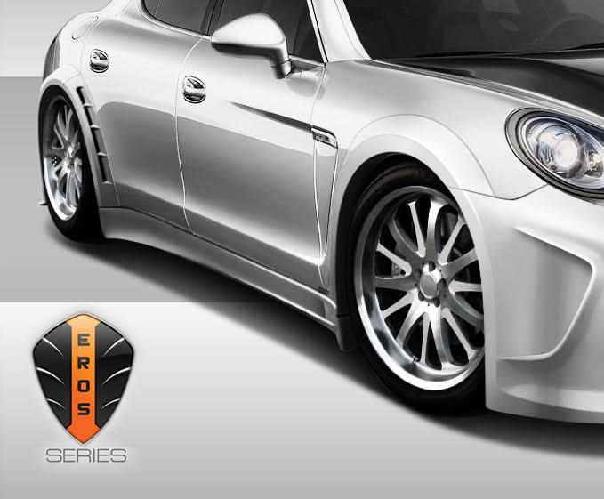 2010-2015 Porsche Panamera Eros Version 4 Style Wide Body Side Skirts - FRP