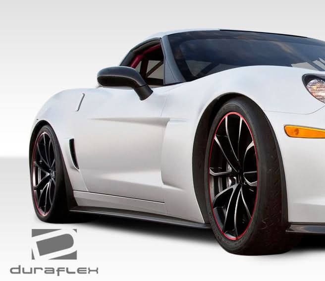 2005-2013 Chevrolet Corvette C6 GT500 Style Side Skirt Splitters - FRP