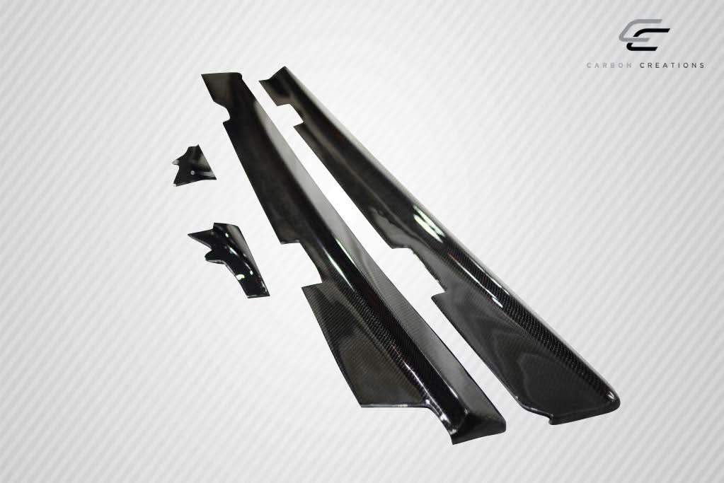 2005-2013 Chevrolet Corvette GT500 Style Side Skirt Splitters - Carbon Fiber