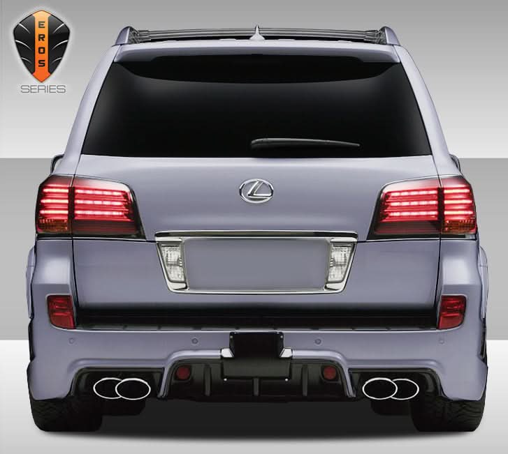 2008-2015 Lexus LX570 Eros Version 1 Style Rear Bumper Cover - FRP