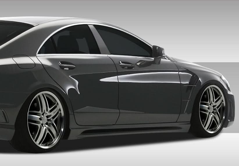 2012-2015 Mercedes CLS Class Eros Version 1 Style Side Skirts - FRP