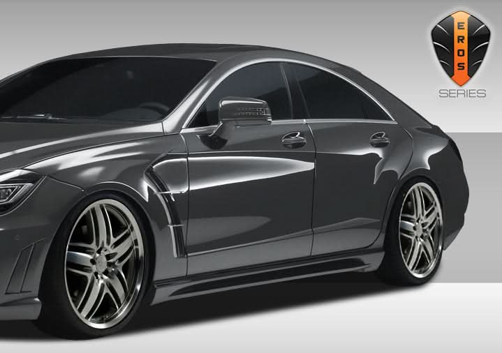 2012-2015 Mercedes CLS Class Eros Version 1 Style Side Skirts - FRP