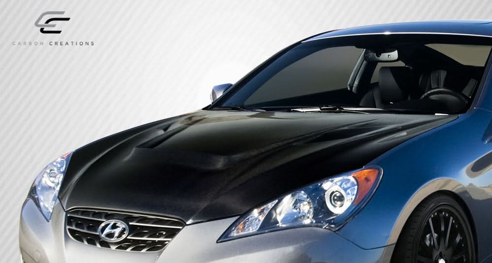 2010-2012 Hyundai Genesis Coupe Vader Style Hood - Carbon Fiber