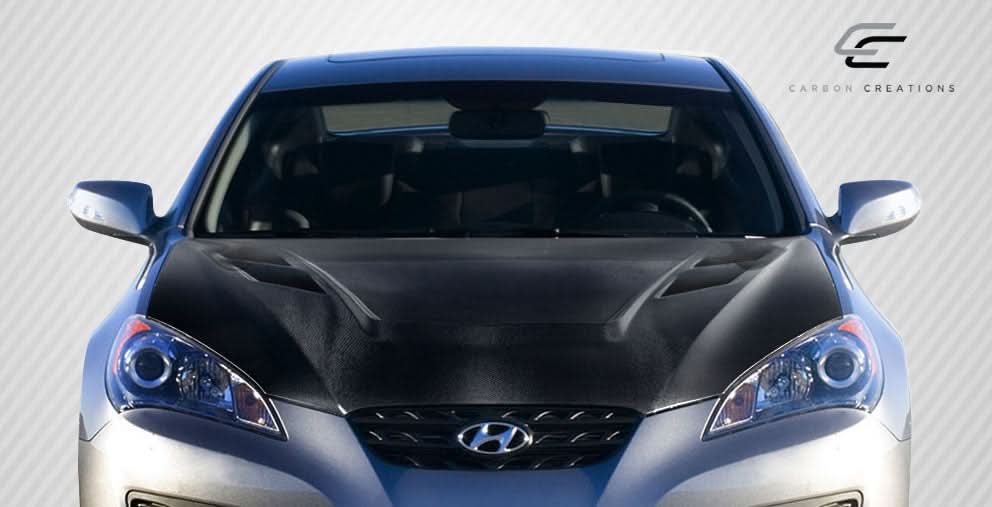 2010-2012 Hyundai Genesis Coupe Vader Style Hood - Carbon Fiber