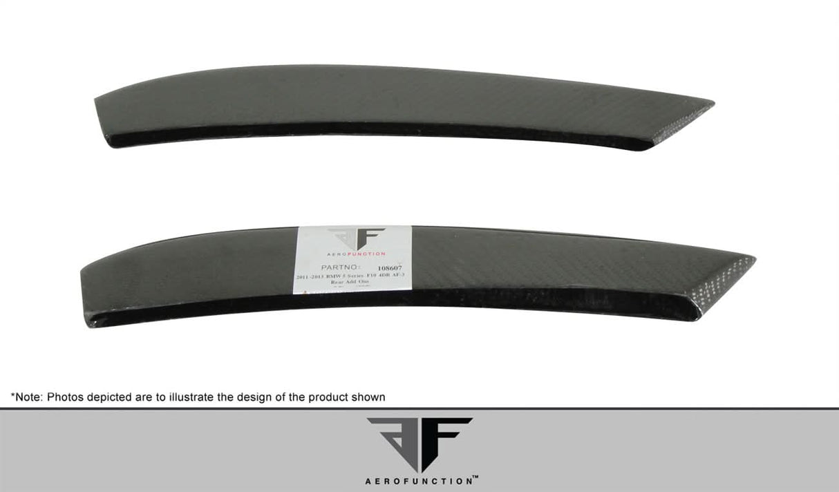 2011-2016 BMW 5 Series F10 AF-3 Style Rear Add On Extensions - Carbon