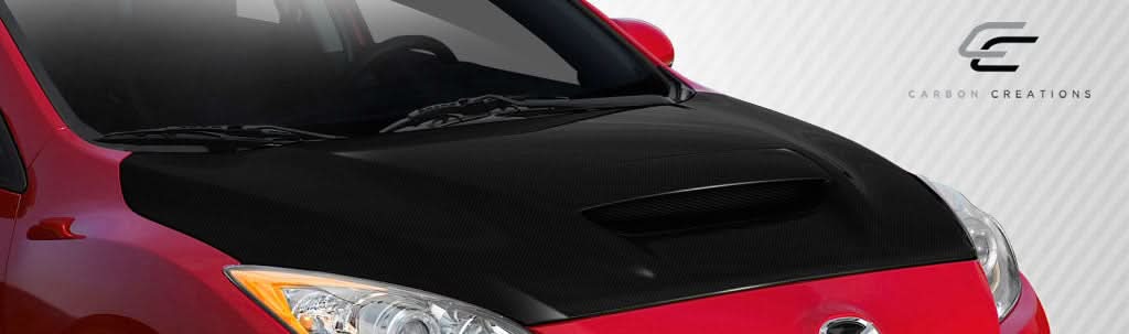 2010-2013 Mazda 3 M-Speed Style Hood - Carbon Fiber